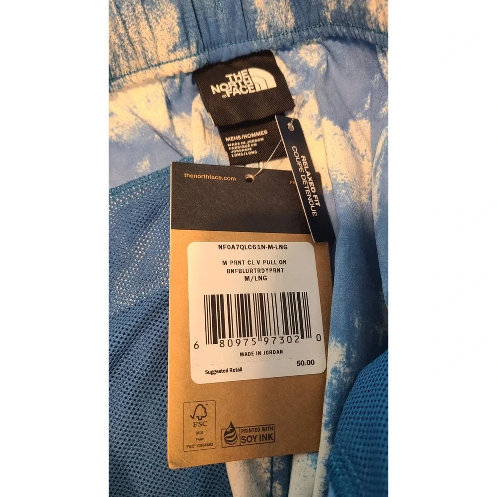 The North Face Men's Printed Class V Pull On Short Blue‎ Dye Print Size Medium